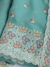 Embroidered Chinnon Unstitched Suit Piece With Dupatta